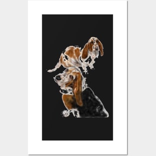 Happy Basset Hound Best Friends Posters and Art